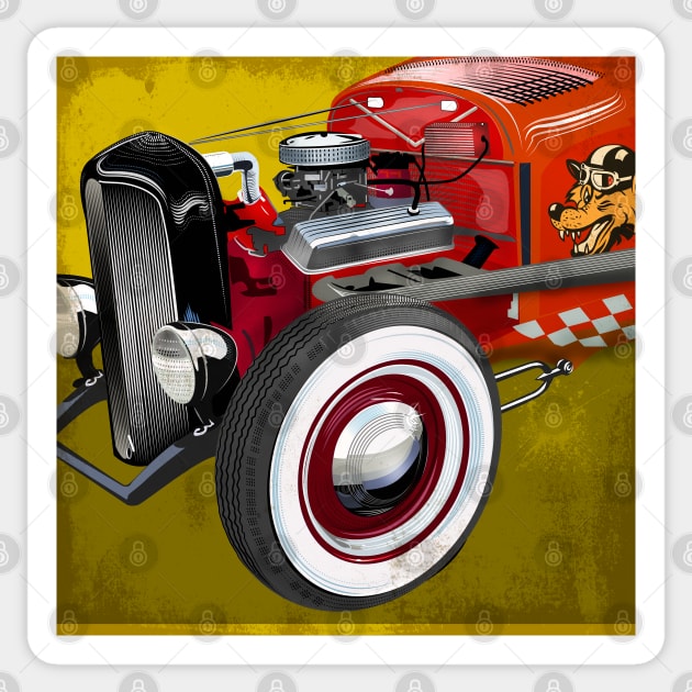 Hot Rod 55 Sticker by Midcenturydave